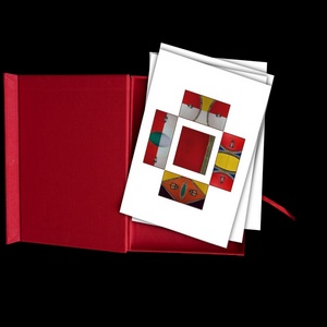 INTRODUCCIÓN - Obra presentada en una caja de tela hecha a mano de color variable · Cada caja incluye 7 Giclée (Portada, 4 fotografías, Certificado de autenticidad, Hoja de créditos)