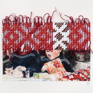 Cumpleaños Jorge, Lápiz a color y bordado sobre papel, 46.5x46.5cm. 2021. US$360