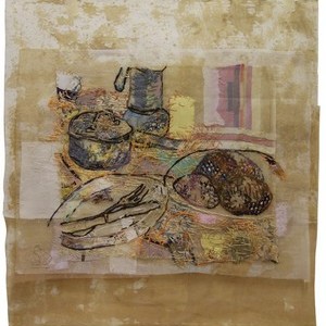 One more day, mixta-tela, 88 x 83 cm, 2020-2022