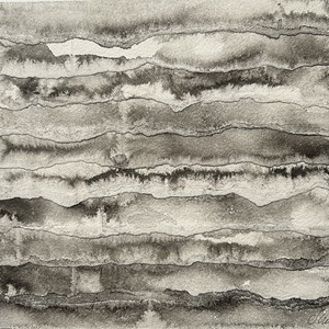 2025-Peninsula de Hel  VI, Tinta sobre papel, 18.5 x 18 cm