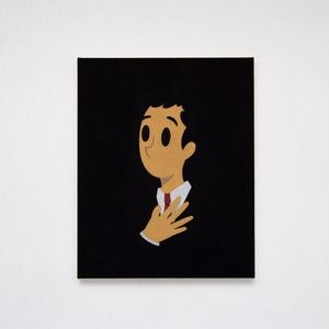 El caballero de la mano en el pecho, Acrílico sobre lienzo, 40 x 50 cm