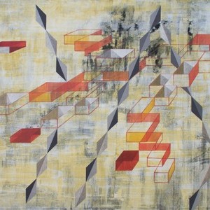 Camino Ocre, Mixta sobre tela, 140 x 175 cm, 2020, $221,500 MXN